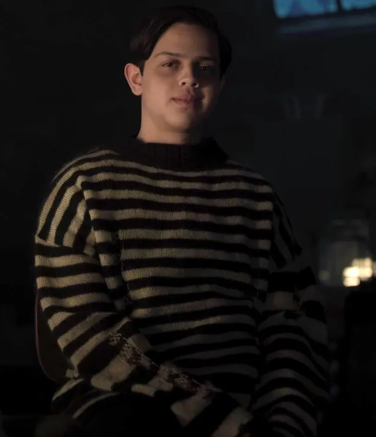 Pugsley Addams Black & Gray Striped Sweatshirt